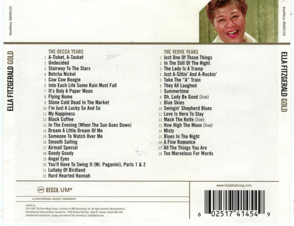 Ella Fitzgerald - Gold (2CD) [CD] | Verve Records (B000951102) - 3