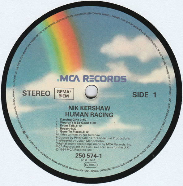 Nik Kershaw - Human Racing | MCA Records (250 574-1) - 3