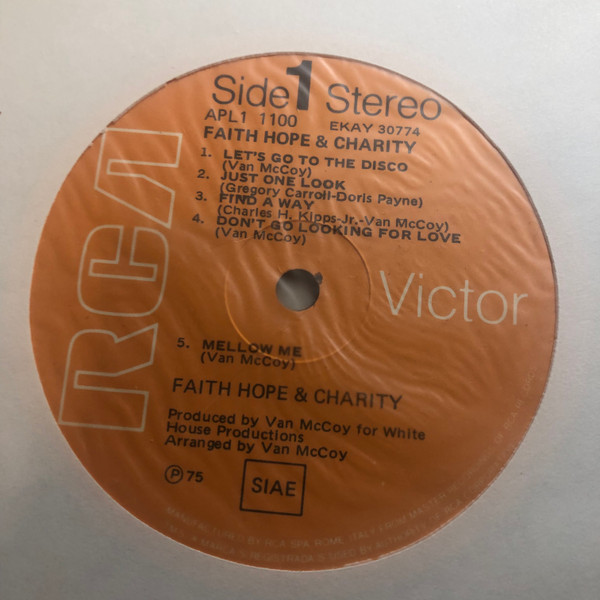 Faith, Hope & Charity - Faith, Hope & Charity | RCA Victor (APL1-1100 EKAY 30774) - 2