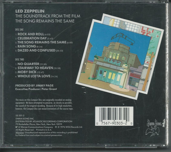 Led Zeppelin - The Soundtrack From The Film The Song Remains The Same | Swan Song (SS 201-2) - 2