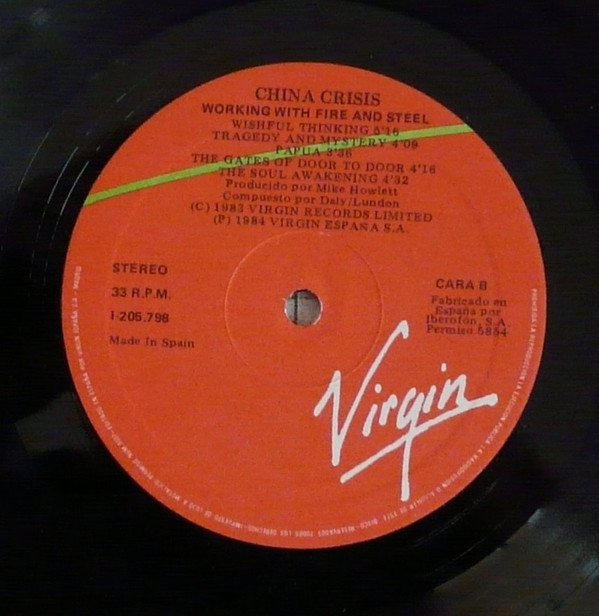 China Crisis - Working With Fire And Steel (Possible Pop Songs Volume Two) | Virgin (I-205 798) - 3