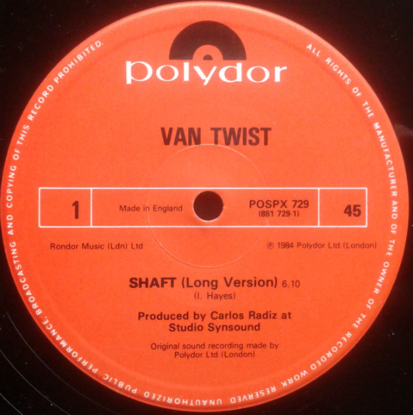 Van Twist - Shaft | Polydor (POSPX 729) - 3