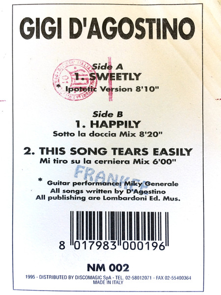 Gigi D'Agostino - Sweetly | NoiseMaker (NM 002) - 3