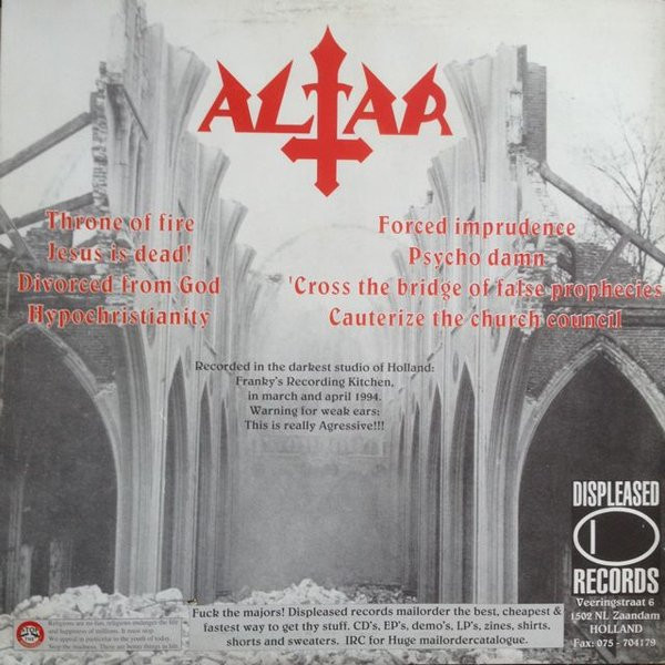 Altar - Youth Against Christ | Displeased Records (D 00033-1) - 2 Altar - Youth Against Christ | Displeased Records (D 00033-1) - 2