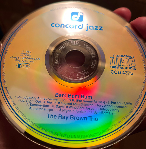 Ray Brown Trio Featuring Gene Harris & Jeff Hamilton - Bam Bam Bam | Concord Jazz (CCD-4375) - 2