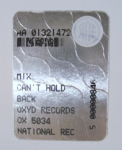 Mr. Oxx Feat. Janet Gray - Can't Hold Back | Oxyd Records (OX 5034)