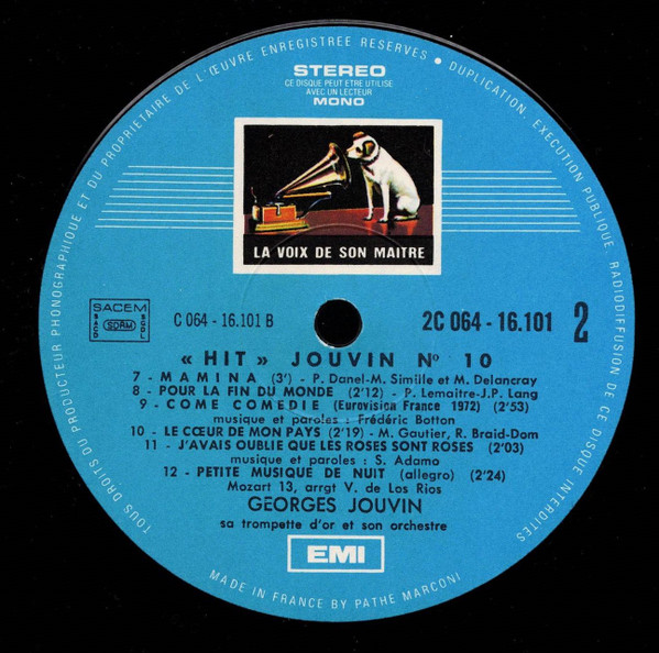 Georges Jouvin, Sa Trompette D'Or Et Son Orchestre - Hit "Jouvin" N°10 | La Voix De Son Maître (2 C 064-16101) - 4