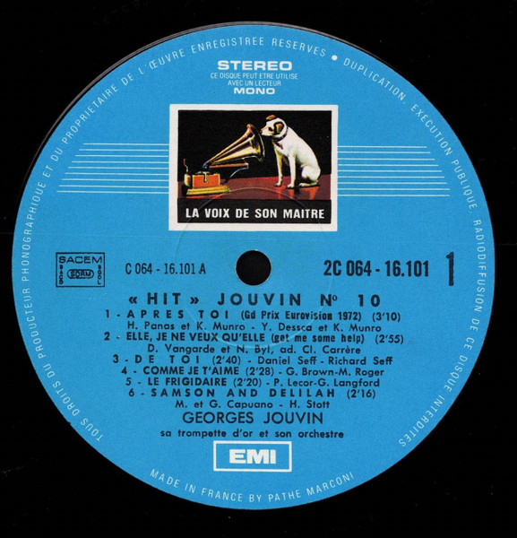 Georges Jouvin, Sa Trompette D'Or Et Son Orchestre - Hit "Jouvin" N°10 | La Voix De Son Maître (2 C 064-16101) - 3