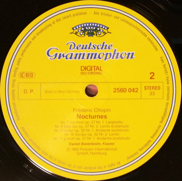 Frédéric Chopin / Daniel Barenboim - Nocturnes | Deutsche Grammophon (2741 012) - 4