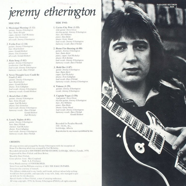 Jeremy Etherington - Mississippi Morning | Paradise Records (PDR-2) - 2 Jeremy Etherington - Mississippi Morning | Paradise Records (PDR-2) - 2