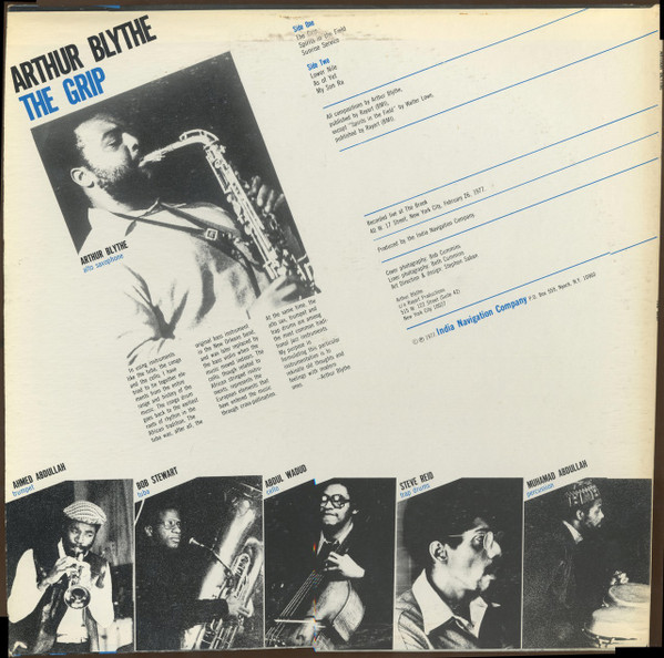 Arthur Blythe - The Grip | India Navigation (IN-1029) - 2 Arthur Blythe - The Grip | India Navigation (IN-1029) - 2