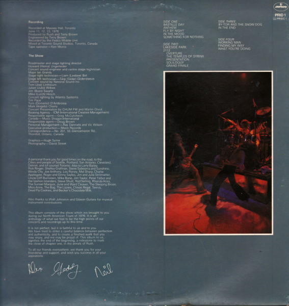 Rush - All The World's A Stage | Mercury (PRID1) - 4