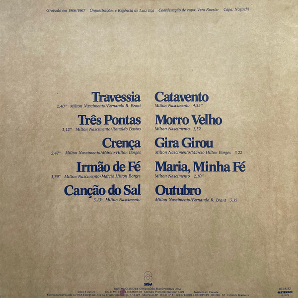 Milton Nascimento - Travessia | Som Livre (403.6152) - 2