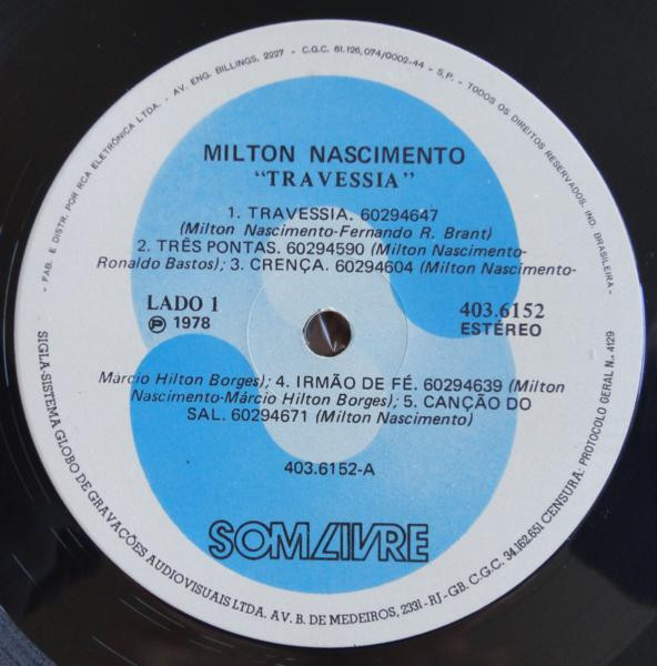 Milton Nascimento - Travessia | Som Livre (403.6152) - 3