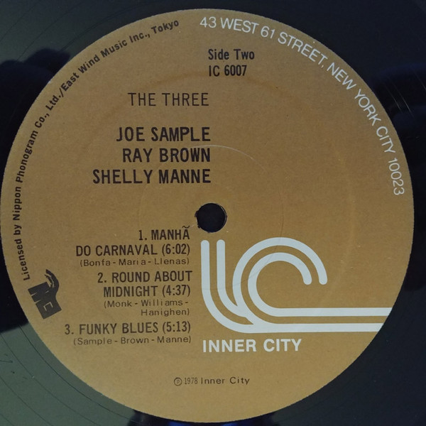 Joe Sample / Ray Brown / Shelly Manne - The Three | Inner City Records (IC 6007) - 4 Joe Sample / Ray Brown / Shelly Manne - The Three | Inner City Records (IC 6007) - 4