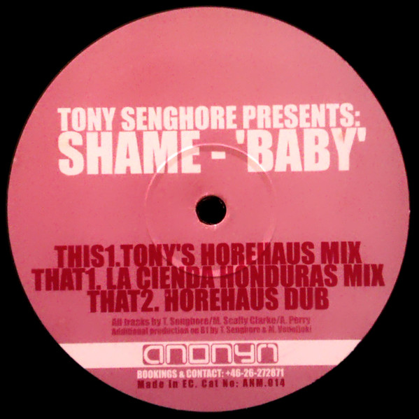 Tony Senghore Presents Shame - Baby | Anonym (ANM.014) - main