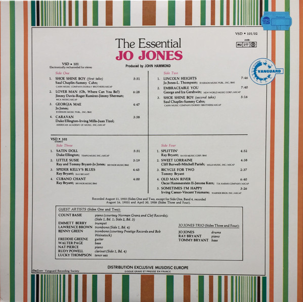 Jo Jones - The Essential Jo Jones | Vanguard (VSD 101/02) - 2 Jo Jones - The Essential Jo Jones | Vanguard (VSD 101/02) - 2
