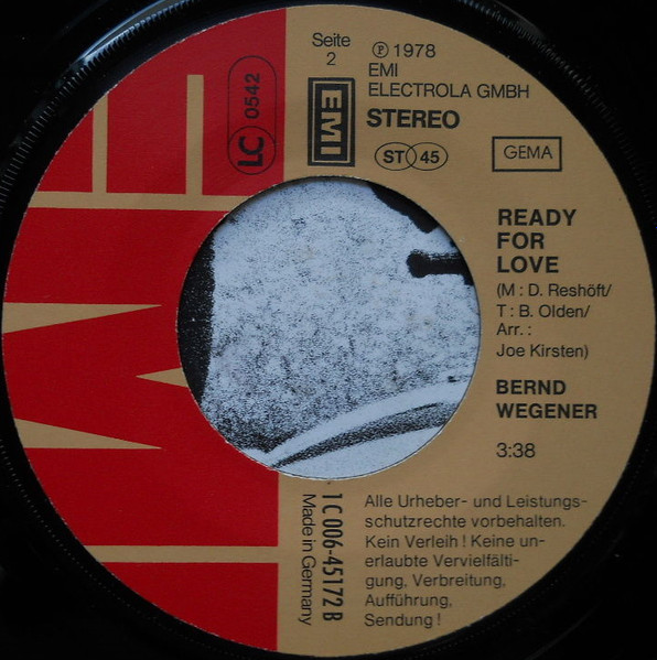 Bernd Wegener - Bald Wirst Du Meinen Namen Tragen | EMI (1C 006-45 172) - 4