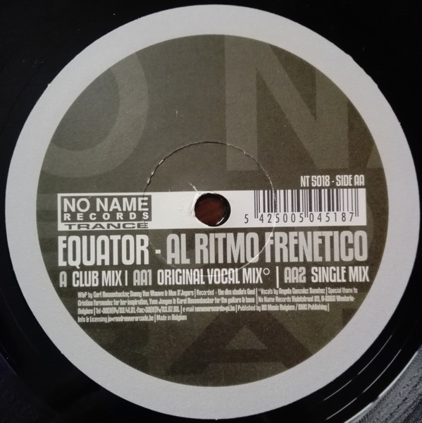 Equator - Al Ritmo Frenetico | No Name Records Trance (NT 5018) - 2