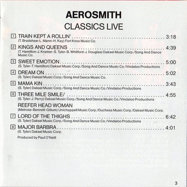 Aerosmith - Classics Live | CBS (467297 2) - 4