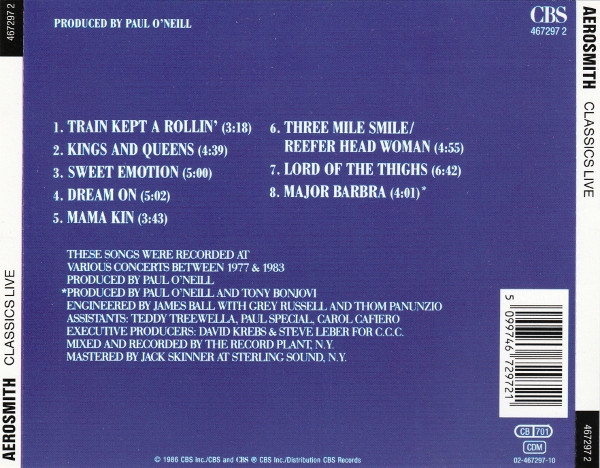 Aerosmith - Classics Live | CBS (467297 2) - 2