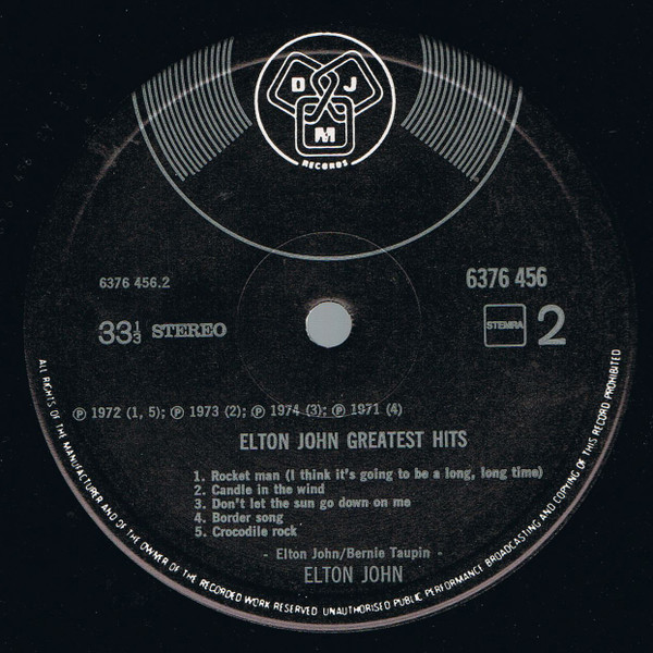 Elton John - Greatest Hits | DJM Records (6376 456) - 4 Elton John - Greatest Hits | DJM Records (6376 456) - 4