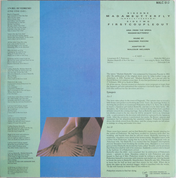 Malcolm McLaren - Madam Butterfly | Charisma (MALC 512) - 2 Malcolm McLaren - Madam Butterfly | Charisma (MALC 512) - 2