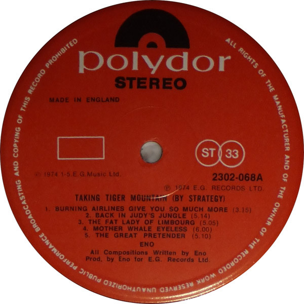 Brian Eno - Taking Tiger Mountain (By Strategy) | Polydor (2302 068) - 4 Brian Eno - Taking Tiger Mountain (By Strategy) | Polydor (2302 068) - 4