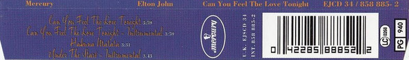 Elton John - Can You Feel The Love Tonight | Mercury (858 885-2) - 2