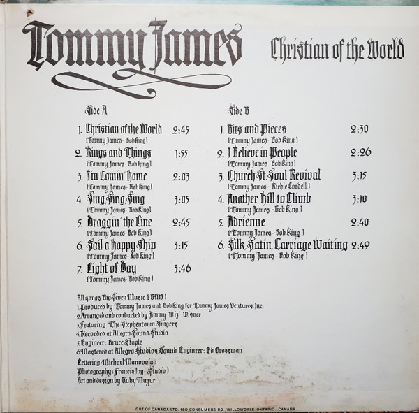 Tommy James - Christian Of The World | Roulette (9045-3001) - 3 Tommy James - Christian Of The World | Roulette (9045-3001) - 3