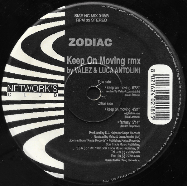 Zodiac - Keep On Moving (Remix) | Network's Club Records (NC MIX 018) - main Zodiac - Keep On Moving (Remix) | Network's Club Records (NC MIX 018) - main