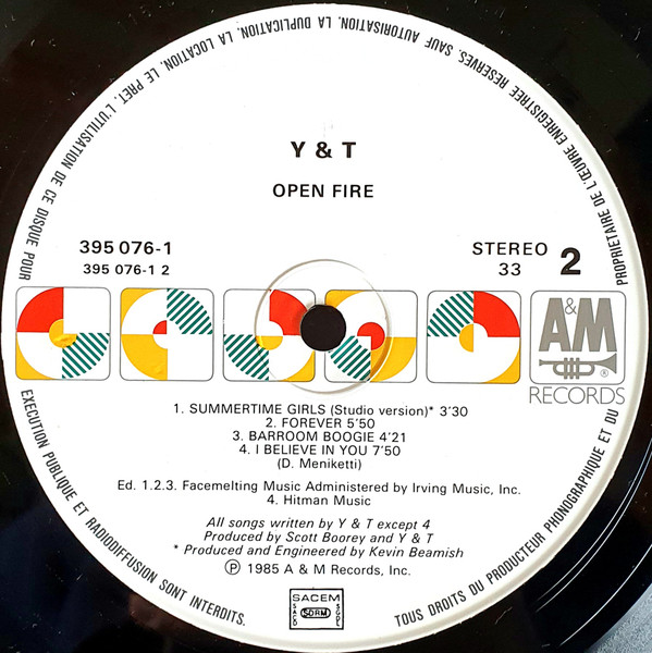 Y & T - Open Fire | A&M Records (395 076-1) - 4