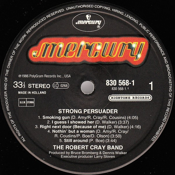 Robert Cray - Strong Persuader | Mercury (830 568-1) - 3 Robert Cray - Strong Persuader | Mercury (830 568-1) - 3