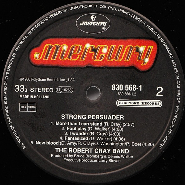 Robert Cray - Strong Persuader | Mercury (830 568-1) - 4 Robert Cray - Strong Persuader | Mercury (830 568-1) - 4