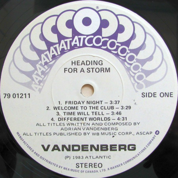 Vandenberg - Heading For A Storm [Vinyl] | ATCO Records (79 01211) - 3