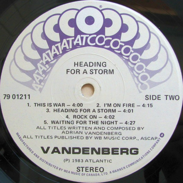 Vandenberg - Heading For A Storm [Vinyl] | ATCO Records (79 01211) - 4