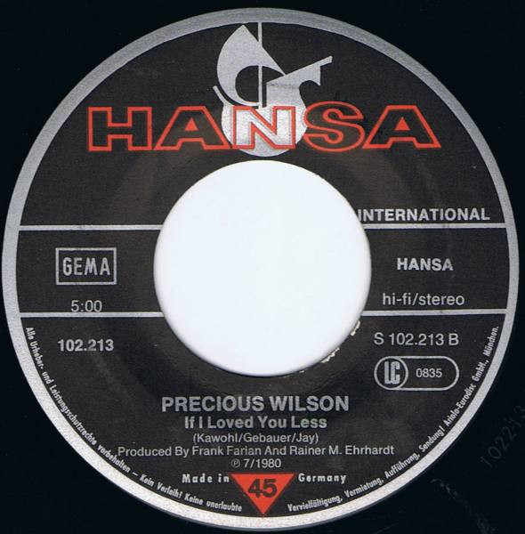 Precious Wilson - Cr-Cr-Cr-Cry To Me | Hansa International (102.213)