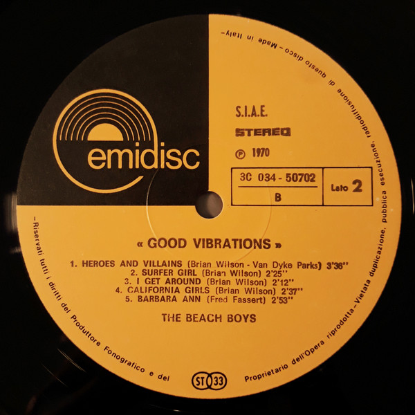 The Beach Boys - Good Vibrations | Emidisc (3 C 034-50702, 3C 034-50702) - 4 The Beach Boys - Good Vibrations | Emidisc (3 C 034-50702, 3C 034-50702) - 4