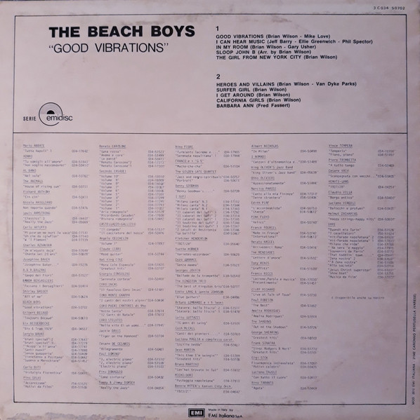 The Beach Boys - Good Vibrations | Emidisc (3 C 034-50702, 3C 034-50702) - 2 The Beach Boys - Good Vibrations | Emidisc (3 C 034-50702, 3C 034-50702) - 2