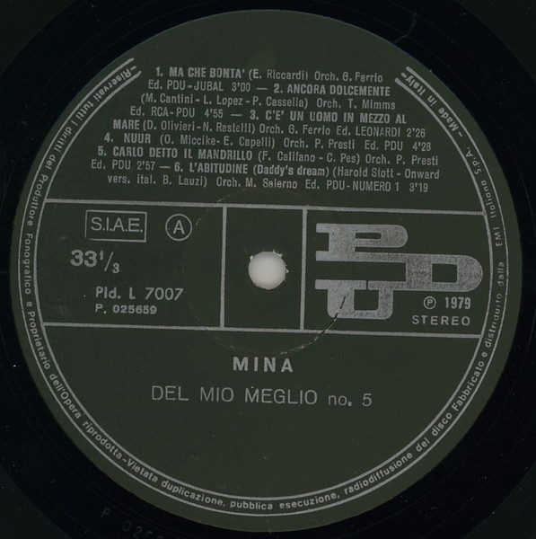 Mina - ...Del Mio Meglio N.5 | PDU (Pld. L 7007) - 2