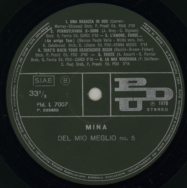 Mina - ...Del Mio Meglio N.5 | PDU (Pld. L 7007) - 3
