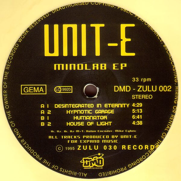 Unit-E - Mindlab EP | Zulu 030 Records (ZULU 002) - main