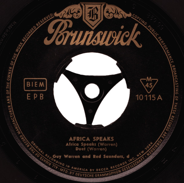 Guy Warren And Red Saunders - Africa Speaks | Brunswick (10115 EPB) - 3