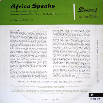Guy Warren And Red Saunders - Africa Speaks | Brunswick (10115 EPB) - 2