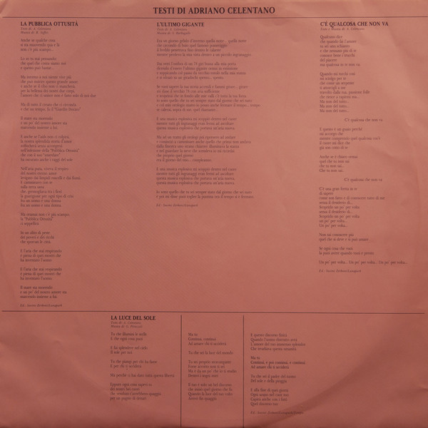 Adriano Celentano - La Pubblica Ottusità | Clan Celentano (CLN 20699) - 3 Adriano Celentano - La Pubblica Ottusità | Clan Celentano (CLN 20699) - 3