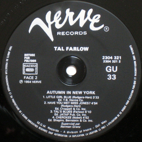 Tal Farlow - Autumn In New York | Verve Records (2304 321) - 4 Tal Farlow - Autumn In New York | Verve Records (2304 321) - 4