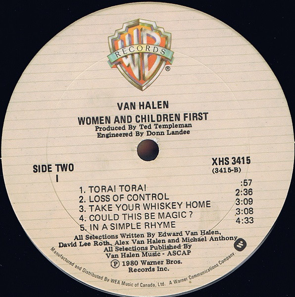 Van Halen - Women And Children First | Warner Bros. Records (XHS 3415) - 4 Van Halen - Women And Children First | Warner Bros. Records (XHS 3415) - 4