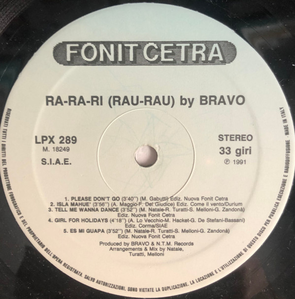 Bravo - Ra-Ra-Ri (Rau-Rau) | Fonit Cetra (LPX 289) - 3 Bravo - Ra-Ra-Ri (Rau-Rau) | Fonit Cetra (LPX 289) - 3