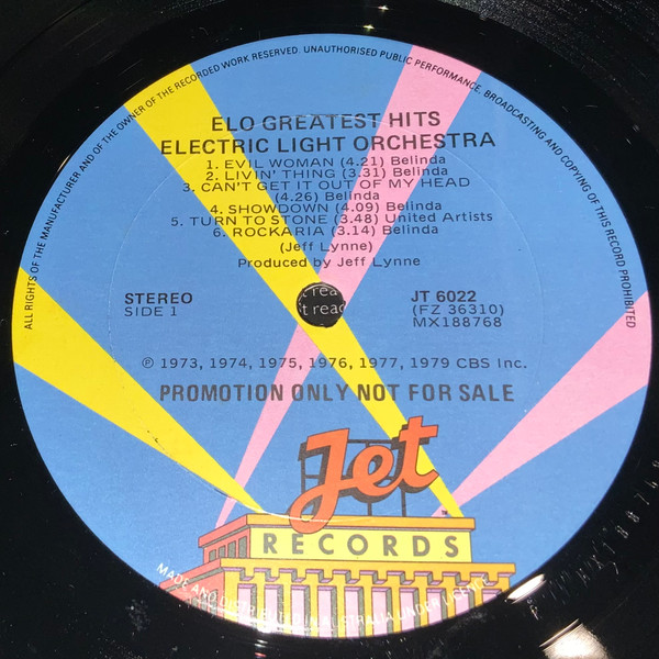 Electric Light Orchestra - Greatest Hits | Jet Records (JT 6022) - 3