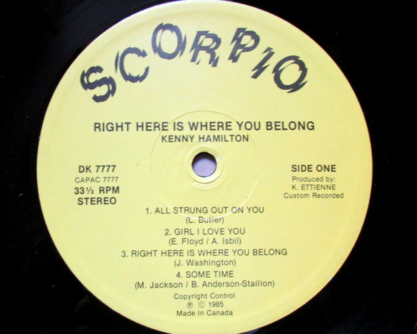Kenny Hamilton - Right Here Is Where You Belong | Scorpio (DK 7777)